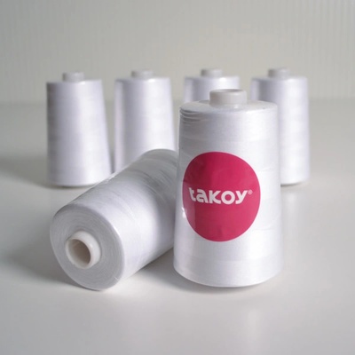 Takoy Overlock / coverlock polyesterová nit TKY 5000 barva bílá