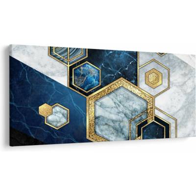 Obraz - Mramorové hexagóny, jednodielne 200x100 cm