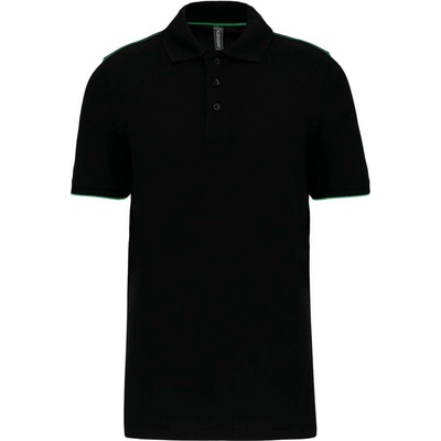 Designed To Work polokošile s barevnými proužky Piping Kelly černá zelená