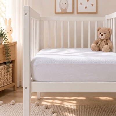 Takoy Napínacia froté plachta nepremokavá 120x60 biela-HT-01020 120x60x25