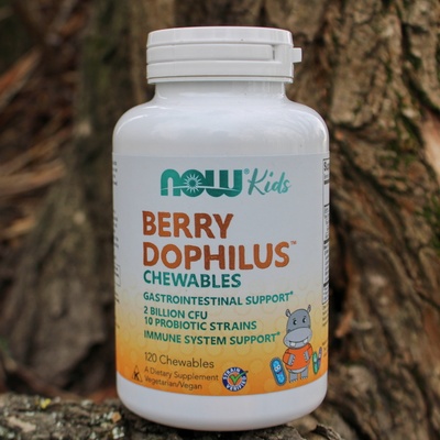 Now Foods Berry Dophilus Kids probiotika pro děti 120 žvýkacích pastilek