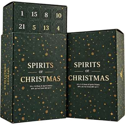 A Clean Spirit Rumový adventní kalendář Spirits of Christmas 40% 24 × 0,02 l (dárkové balení 2 skleničky)