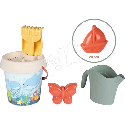 Smoby Kbelík set s konvičkou Medium Garnished Bucket Life s hrabičkami lopatkou a bábovičkou