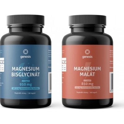Genesis Magnesium Bisglycinate + Malát 2 x 90 kapslí