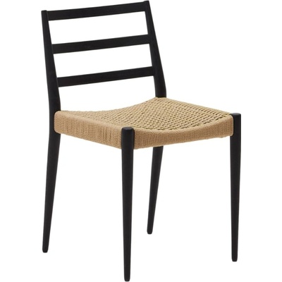 Kave Home Analy černá dubová s výpletem