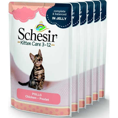 Schesir Cat Jelly kitten kuracie filety 6 x 85 g