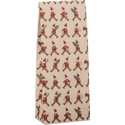 Ib Laursen Papírový sáček Santa's Helpers 30,5 cm – set 5 ks, červená barva, papír
