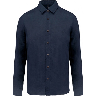 Kariban pánská lněná košile Cobalt blue/navy