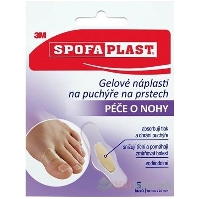 3M SPOFAPLAST Gélové náplasti na pľuzgiere na prstoch, malé, 70x26 mm, 1x5 ks