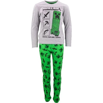 Minecraft pyžamo Creeper šedé