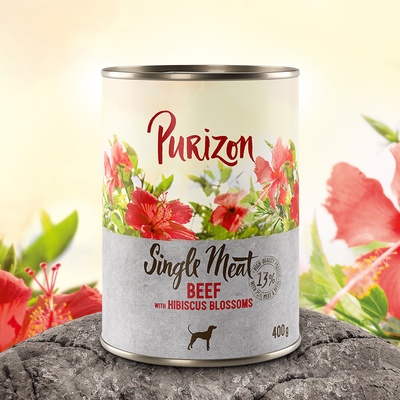 Purizon Single Meat Adult hovädzie s kvetmi ibišteka 6 x 400 g