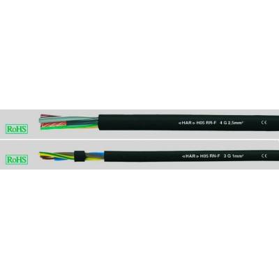 Helu 36001 gumový kábel H05RN-F 2 x 0.75 mm² čierna 100 m