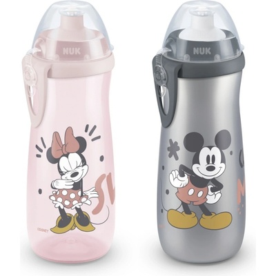 NUK dětská láhev Sports Cup Disney Cool Mickey šedá 450 ml