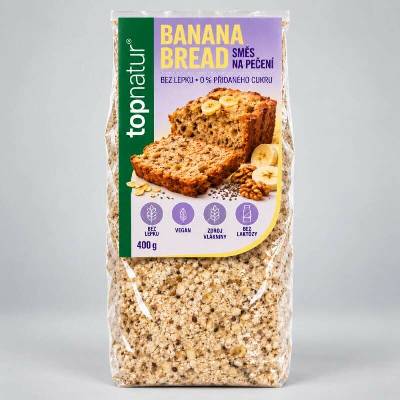 Topnatur Banana Bread bezlepková směs na pečení bez přidaného cukru 400 g