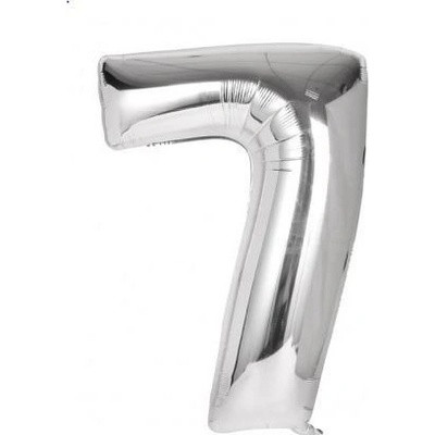IMPAP Fóliový balónek 40 cm číslice 7 stříbrný 24226