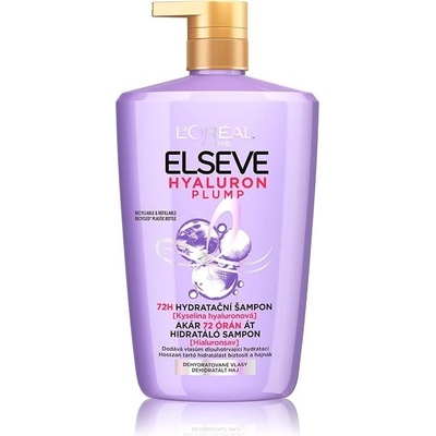 L'Oréal Paris Hyaluron Plump 72H hydratační šampon s kyselinou hyaluronovou 1000 ml