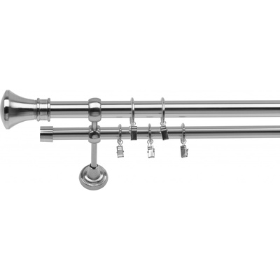 Dekodum Dvouřadá Garnýž Monaco 25/19 mm ocelový efekt 360 cm