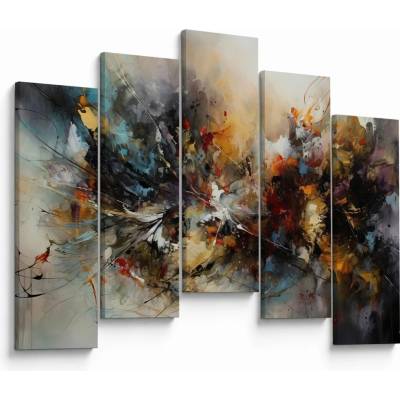 Obraz - Abstraktní grafika, pětidílný 125x90 cm