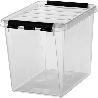 SMARTSTORE Úložný box, plastový, 14 l, čierne úchytky, "Classic 11", priehľadný