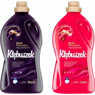 Kłębuszek Tekutý prací prostředek na prádlo na barevné a černé prádlo mix 2 x 1,82 l
