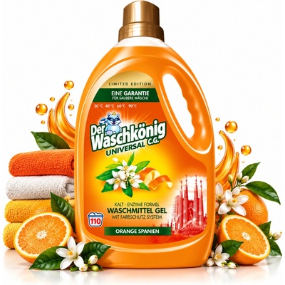 Waschkönig Universal Orange Spanien XXL Gel na praní bílého a barevného prádla 110 PD