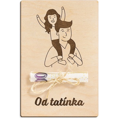 Dřevěná dárková karta na peníze - Od tatínka pro dceru