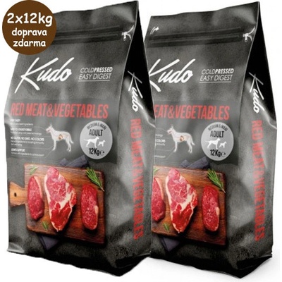 Kudo Dog Low Grain Adult Medium & Maxi Red Meat 2 x 12 kg