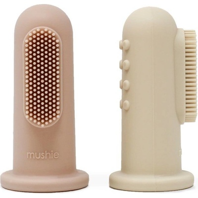Mushie silikonový zubní kartáček na psrt SHIFTING SAND + BLUSH 2 ks – Hledejceny.cz