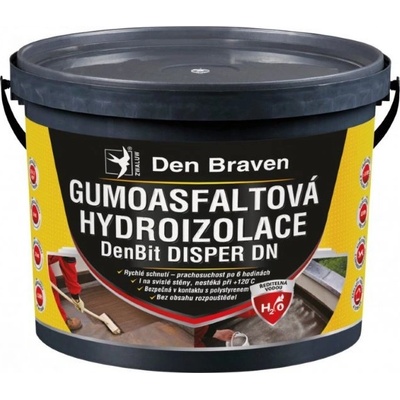 Den Braven Gumoasfaltová hydroizolace DenBit DISPER DN, kbelík 10 kg, černá – Hledejceny.cz