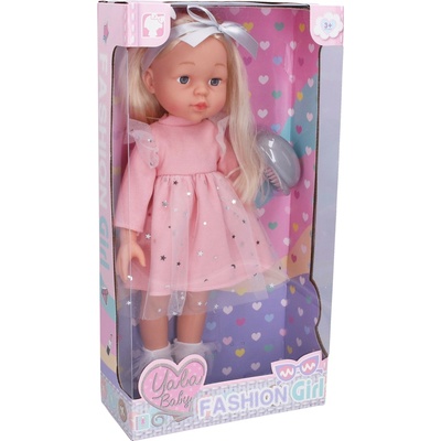 Wiky Bábika v ružových šatách, s kefou 45 cm