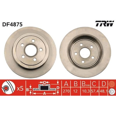 Brzdový kotúč (cena za 1ks) TRW DF4875