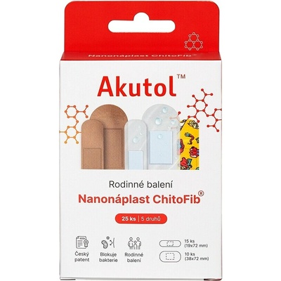 Akutol Nanonáplast ChitoFib Rodinné balení 25 ks