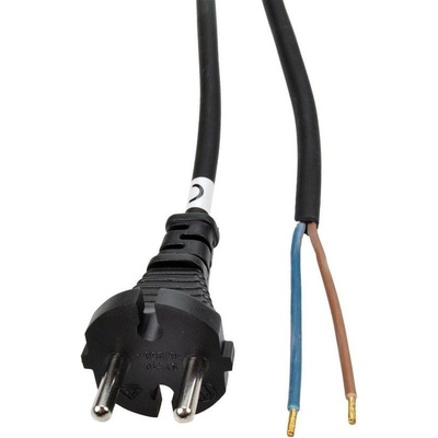 SOLIGHT PF30 Flexo šňůra, 2x 1mm2, gumová, černá, 2,5m
