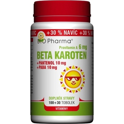 Bio Pharma Beta Karoten 6 mg 130 kapslí + Pantenol 10 mg + PABA 10 mg – Hledejceny.cz