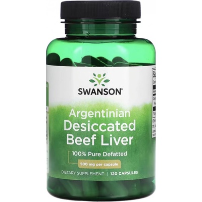 Swanson Argentinská Sušená Hovězí Játra 100% odtučněná 500 mg 120 kapslí