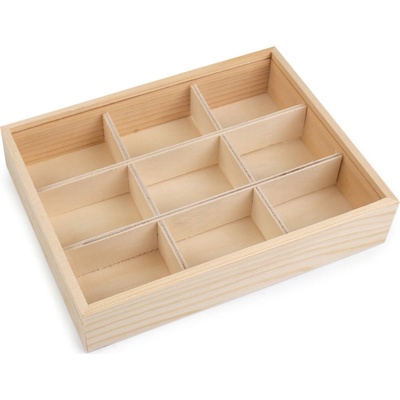 Dřevěný box / organizér s posuvným víkem, malé, přírodní sv.