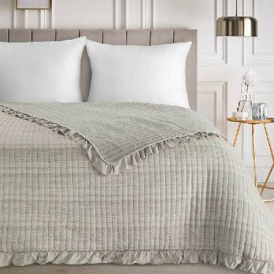 Eurofirany Romantický jemný prehoz ARI bežový bežová Polyester 170x210 cm