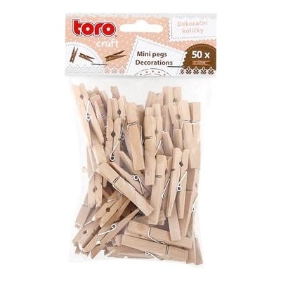 Toro kolíčky na prádlo dřevěné 4,5 cm 50 ks