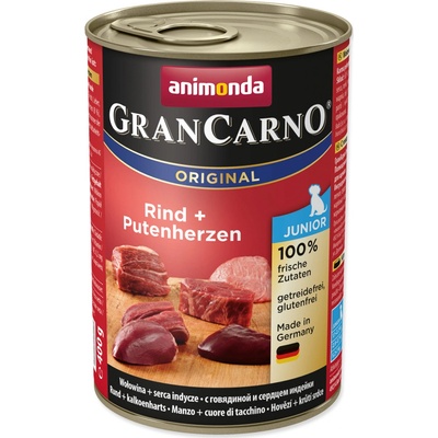 Animonda GranCarno Junior hovězí & Turkey Hearts 6 x 400 g
