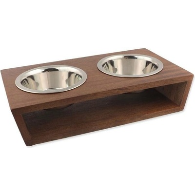 DOG FANTASY Nerezové misky v dřevěném stojánku 2 x 400 ml – Hledejceny.cz