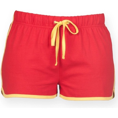 SF Skinnifit dámske retro šortky červená žltá