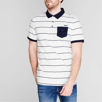 Lee Cooper pánské tričko polo WHITE/NAVY