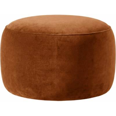 Micadoni Terakotově oranžová sametová podnožka Amalta ⌀56 cm