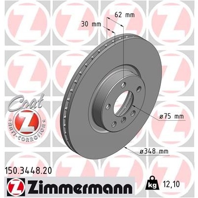 ZIMMERMANN Brzdový kotúč 150344820