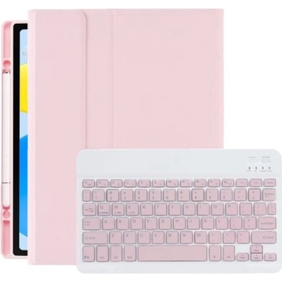 AppleKing pouzdro s klávesnicí a prostorem na Apple Pencil pro iPad 10,9" (2022) / 11" (2025) - světle růžové