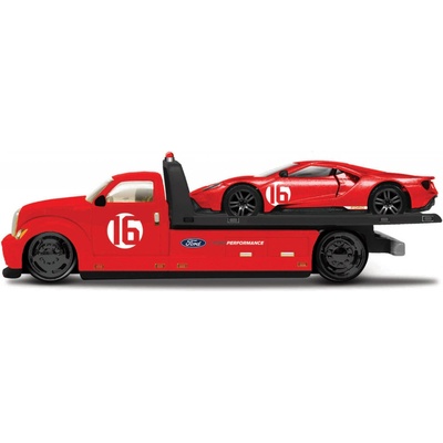 Maisto Flatbed 2022 Ford GT Heritage Edition červený s číslem 16 1:64