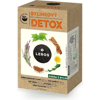Leros Bylinkový detox bylinný čaj 20 x 1,5 g