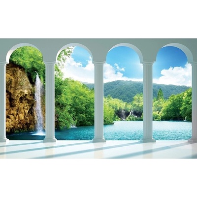 Preinterier FT2780 Fototapeta na stenu Kolonáda – výhľad na vodopád vlies 104cm x 70cm