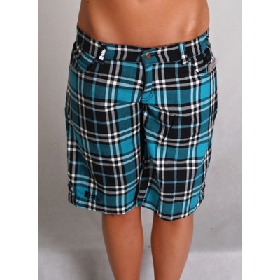 Meatfly sunny shorts black blue plaid