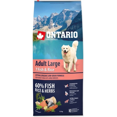 Ontario Adult Large 7 Fish & Rice 2 x 12 kg